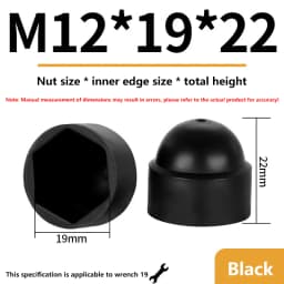 10Pcs/PACK Black M4 M5 M6 M8 M10 M12 Bolt Nut Dome Protection Caps Covers Exposed Hexagon Plastic Screw Protection Covers