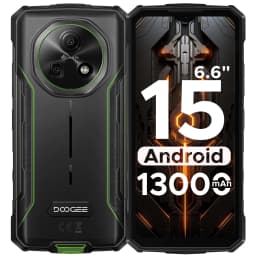 DOOGEE Fire 5 Rugged Phone 13000mAh Large Battery 6.6'' HD+ Display 12GB RAM (3GB+GB) 64GB ROM Android 15 NFC Smartphone