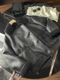 Original Winter Jacket Women's Black Faux Leather Jacket Warm Streetwear Outwear Elegant Warmth Coat Ladies Jackets Coat Tops