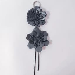 Multi-color Purple Pu Leather Flower Pendant Hanger Lavender Pu Flower Keychain Weave Fashion Bag Charm Car Keyring