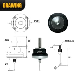 HLTNC 2024 V6 Anti-roll 3D Touch Probe Edge Center Finder Desktop CNC Probe Fit Mach3 and GBRL For CNC Engraver Milling Router