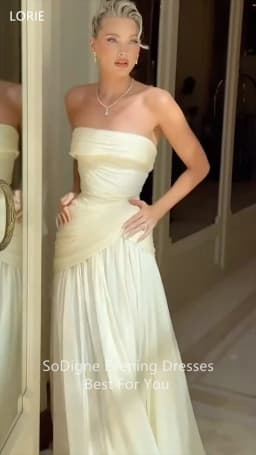 LORIE Chiffon Pleat Level Wedding Dresses Strapless illussion Elegent Fairy Bridal Gown Floor-Length Bride Gowns Customized