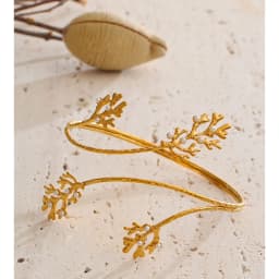 Yhpup 2026 Stainless Steel Pearls Leaf Adjustable Arm Bracelet for Women 18K Gold Color PVD Summer Fashion Jewelry