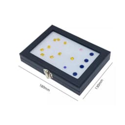 High Quality Diamond Display Box Leatherette Gemstone Storage Box Gem Display Case Stone Box Jewelry Holder Organizer