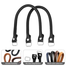1Pair 38cm Genuine Leather Bag Straps Belts DIY Replacement Handbag Purse Handle Bag Accessories Coffee Black Bags Straps Belts