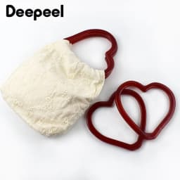2/4Pcs 14cm Plastic Resin Heart Ring Bags Handle Women's Handbag WovenBag DIY Handmade Purse Frame Handles Bag Accessories