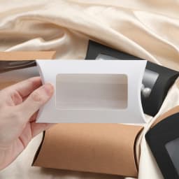 20Pcs/Lot Pillow Shape blank Kraft Paper With Window Gifts Box Jewelry Packaging Boxes for Birthday Wedding Party Supplies