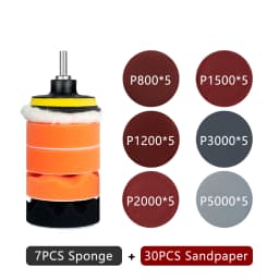 Car Polishing Sponge Pad Kit Wool Waxing Buffing Sponge Abrasive Disc Sandpaper For Sanding Headlight Refurbish Auto Detailing