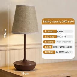 HPH LED Table Lamp Vintage Lamp Fabric Shade Desk Light Retro Bedside Lamp for Home Livingroom Bedroom Decor Night Light