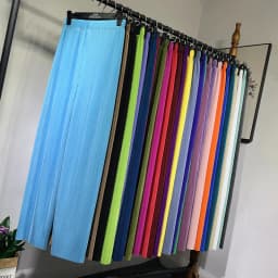 Women's Summer Chiffon Wide Leg Pants Casual Candy Color Loose Long Pants Lady Chic Solid Color High Waist Wide Leg Trousers