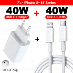 40W For iPhone Charger USB Type C Fast Charger For iPhone 16 15 14 13 12 11 Pro Max 7 8 Plus PD Charging Cable Phone Accessories