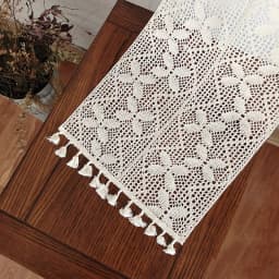 Table Runner Beige Christmas Crochet Lace Cotton Blended Fabric with Tassel For Coffee Table Decor Wedding Decoration