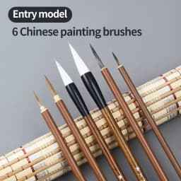 Chinese Painting Brush Beginner Calligraphy Drawing Bamboo Pen Curtain Felt Rice Paper Set Landscape Drawing Writing Art Supply
