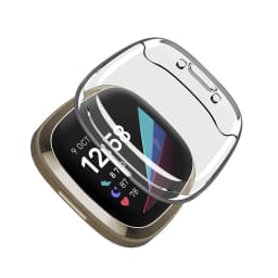 Screen Protector for Fitbit Sense 2 Case Full Soft TPU Plated Bumper Protective Cover Fitbit Versa 4/Sense 2 Case Accessories