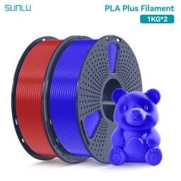 SUNLU 2Roll PLA Plus/Clear Filament 1.75mm +/- 0.02 mm 1kg Spool (2.2lbs) Neatly Arranged No Knot Filament Fit Most FDM Printer