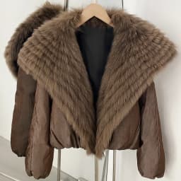 OFTBUY Oversized Quilted Outerwear Warm Winter Wear Smooth Zipper Duck Down Jacket Female Women Genuine Fox Fur Winter Coat