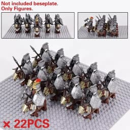 Mini Middle Ages Lord Rings Medieval Dwarf Wild Boar Goat Chariot Army Figures Building Blocks Bricks Kids Toys Christmas Gift