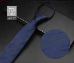 Luxury 7cm Mens Tie Pre-tied Easy Wear Neck Tie For Men Zipper Lazy Pre-tied Business Wedding Stripes Plaid Women Necktie
