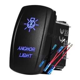 12V 24V Boat Trim Tabs Switch (ON)-OFF-(ON) Momentary Rocker Switch Waterproof Blue Light ON-OFF Toggle Switch With Harness