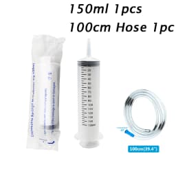 Pet Feeding Large Capacity Syringes 100ML-550ML With 1M Hose Plastic Injector Reusable Pump Nutrient Syringe Measuring Washable