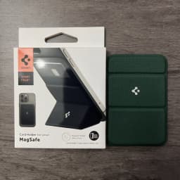 Spigen Leather Smart Fold For MagSafe Card Holder For iPhone 18 17 Air 12 13 14 Plus 15 16 17 Pro Max Folding Bracket Card Bag