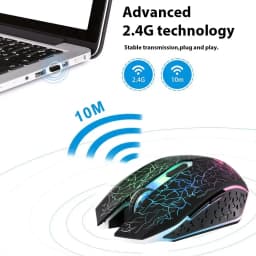 KEBIDUMEI Bluetooth 5.2 Mouse RGB 2.4G Wireless Mouse Dual-Mode Gaming Mouse 6 Buttons Silent Mouse For Laptops Computer
