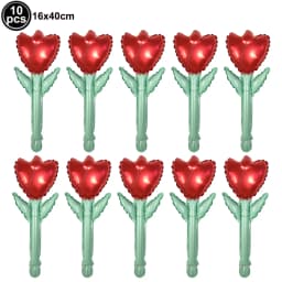 10pcs Mini Rose Flower Balloons Rose Shaped Balloons Birthday Wedding Balloon Mother's Day Decoration Baby Shower Party Supplies