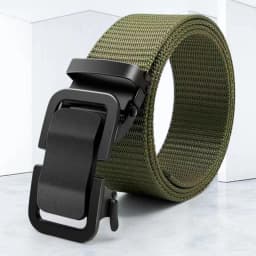 New Automatic Buckle Belt, Canvas Tactical Workwear Casual Outdoor Military Training Pants Belt For Men