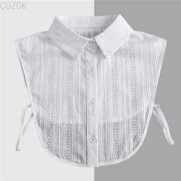 Female Lace Detachable Collar Vintage Solid Fake Collar Lapel Blouse Top Adjustable Women Clothes Ladies False Collar