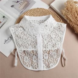 Female Lace Detachable Collar Vintage Solid Fake Collar Lapel Blouse Top Adjustable Women Clothes Ladies False Collar