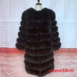 NEW 4in1 Real Fox Fur Long Coat Winter Coat for Women Jackets Vest Winter Outerwear Women Fox Fur Coat High Quality Fur Clothes
