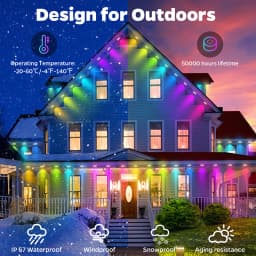 300FT 180LED Permanent Eaves LED Lights Outdoor Waterproof RGB String Lights DIY Scene Christmas Birthday Holiday Party Lighting