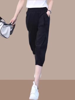 Ice Silk Seven-Quarter Harem Pants Women's Summer New High Waist Slimming Casual Sports Versatile Quick Dry Pants