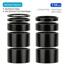 Aluminum Spacer 1-1/8" 28.6mm Bicycle Front Fork Standpipe Headset Stem Alloy Washer Multi-size Height Handlebar Rise-up Adjust