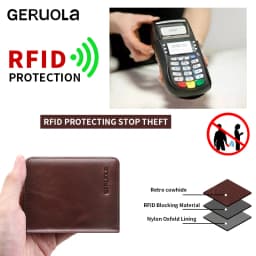 GERUOLA Vintage Leather Men's Wallet - Ultra-Thin RFID Blocking, Top-Grain Cowhide, Multi-Card Holder with Security Snap Button,