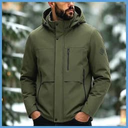 2026 Men's Winter Wool Blend Hooded Parka Thick Warm Windproof Casual Quilted Cotton Coat Heavyweight Outdoor Streetwear Vintage