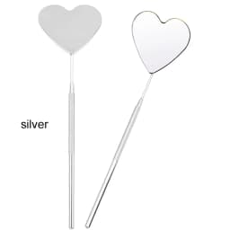 1pcs Heart Shape Eyelash Extension Mirror Magnify Long Hand Mirror For Checking False Lash Tech Supplies Accessories Makeup Tool
