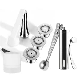 Reusable Coffee Capsule For Nespresso Espresso Crema Cups Stainless Steel Refillable Coffee Pods Filters With Tamper Dosing Ring
