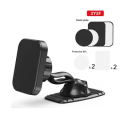 Mini Magnetic Car Phone Holder Dashboard Swivel Mount with Strong Adhesive Base Universal Sticky Stand for All Mobile Cell Phone
