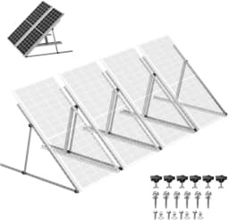 RVPOZWER 4PCS Adjustable Solar Panel Bracket Heavy‑Duty Tilt Legs Mount Stand for Roof RV Caravan Boat Off‑Grid Outdoor Solar Installation 45in/47in