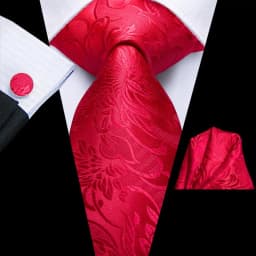 Hi-Tie Red Burgundy Paisley Solid Striped Wedding Tie For Men Business Party Silk Dropshipping Mens Necktie Hanky Cufflinks Set