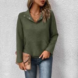 Casual Long Sleeve Hoodie Regular Fit Simple Style with Pocket Stand Collar Thin Regular Length Pullover Colorblock Women Hoodie