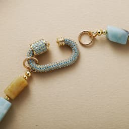 Minimalist Aesthetic Natural Stone Amazonite Handmade Brass Charm Elegant Choker Necklaces Bohemia Designer Woma Jewelry