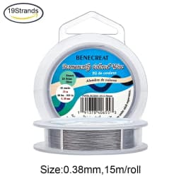 1 Roll Stainless Steel Tiger Tail Beading Wire 7/19/49 Strand Bead Stringing Wire for DIY Earring Jewelry Crafts Making