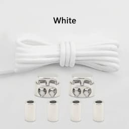1Pair Lock Shoe laces Without ties Metal Buckle Laces Round Elastic Laces Sneakers Kids Adult No Tie Shoelaces Shoes Accessories