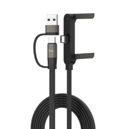 240W/65W Elbowed 180° Fast Charging Foldable Phone Holder, PD Cable Nylon Data Sync, For iPhone 17, Samsung, Xiaomi, POCO, Tesl