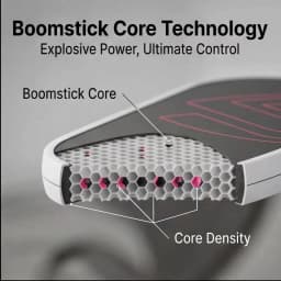 Project Boomstk Extended Pickleball Paddle, featuring a 16mm honeycomb core to boost your game