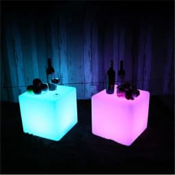 LED Luminous Cube Bar Table Lamp Battery Powered Remote 16 Color KTV Party Glowing Seat Light for Garden Hotel Decor Night Light