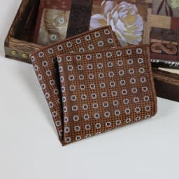 24cm Elegant Brown Pocket Square Mens Polyester Block Paisley Soft Handkerchief Wedding Party Suit Accessories Cravat Neckwear