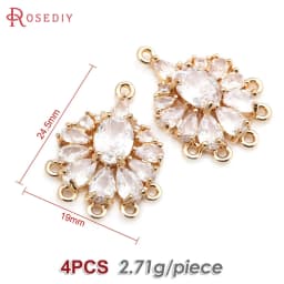 High Quality 18K Gold Color Brass and Zircon More Style Earrings Connect Charms Pendants Jewelry Making Diy Findings Accessories